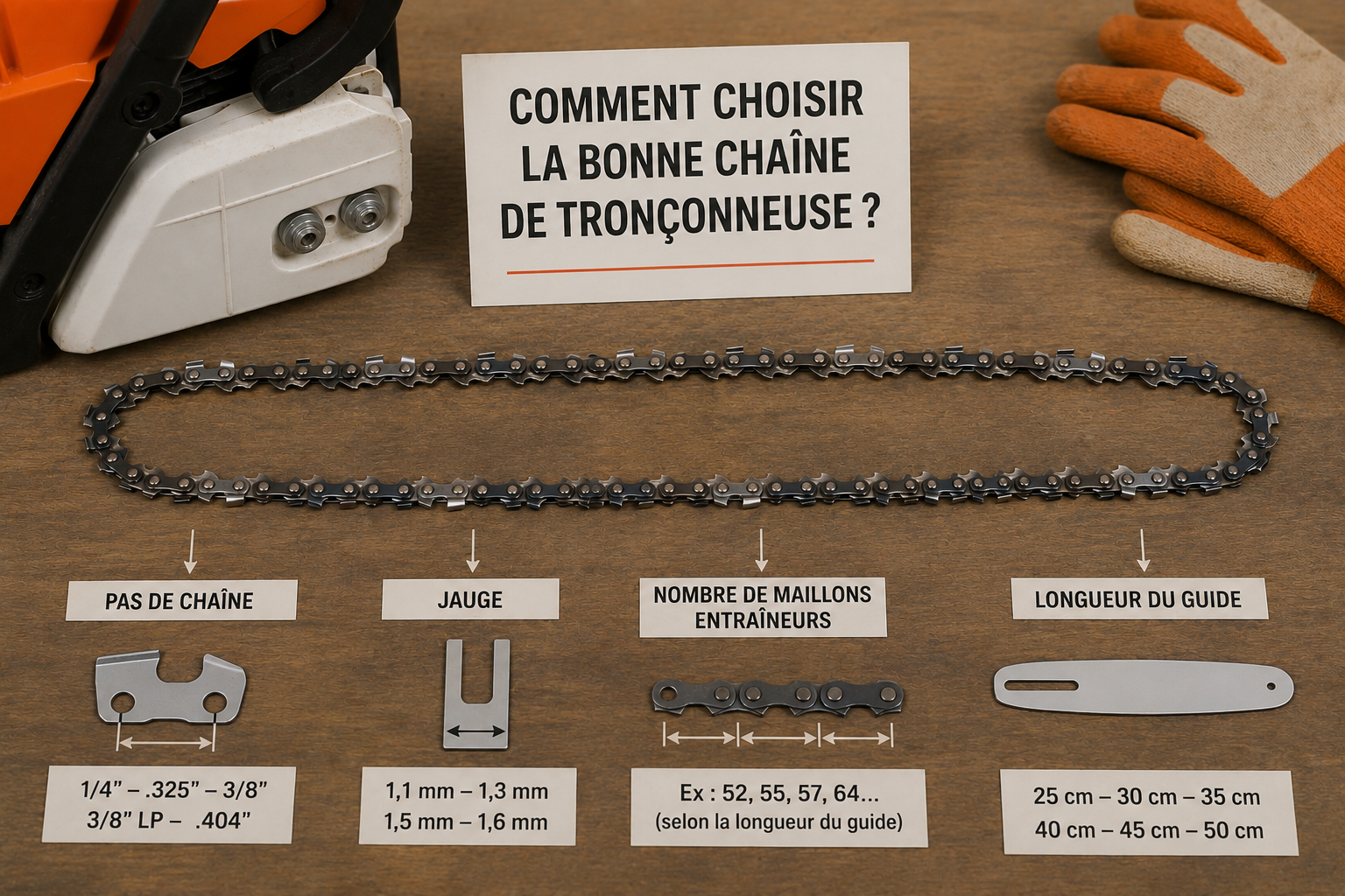 Comment choisir la bonne chaîne de tronçonneuse