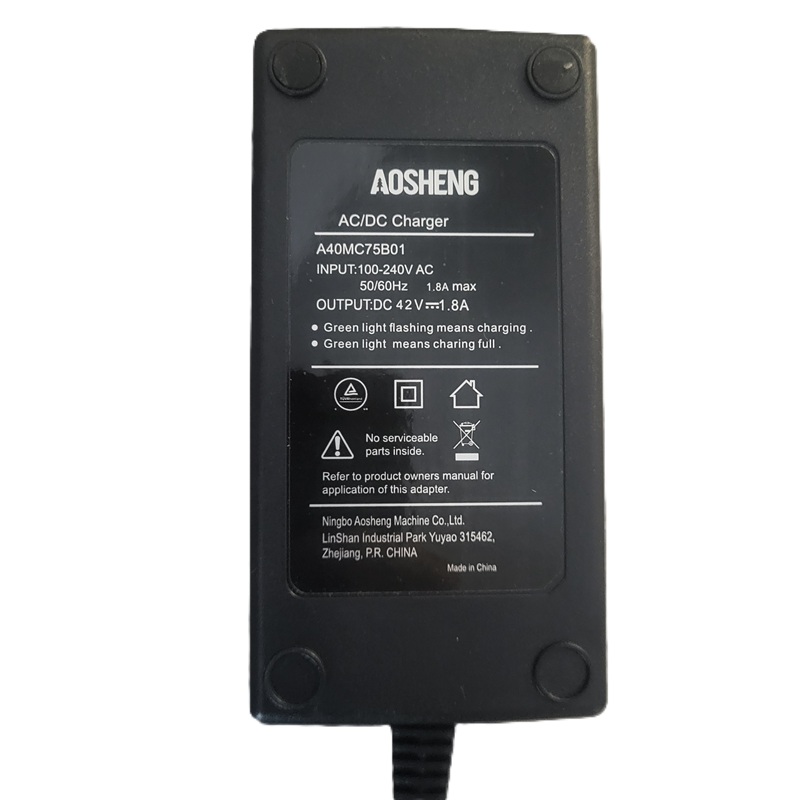 Chargeur AOSHENG 40V 1,8A – Chargeur batterie Li-Ion 40V